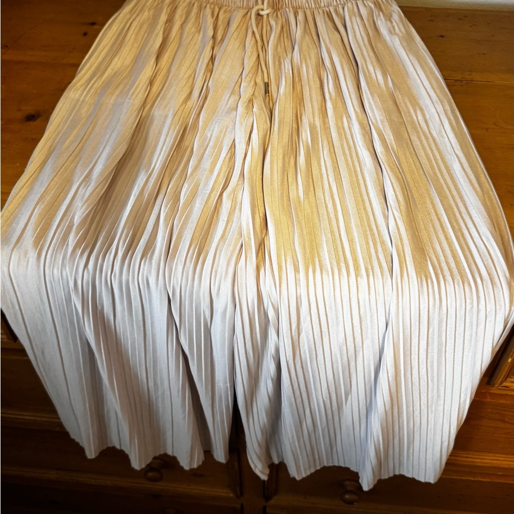 Cream Pleated Pants